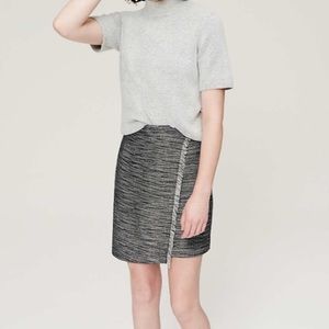 Loft Black and White Tweed Skirt